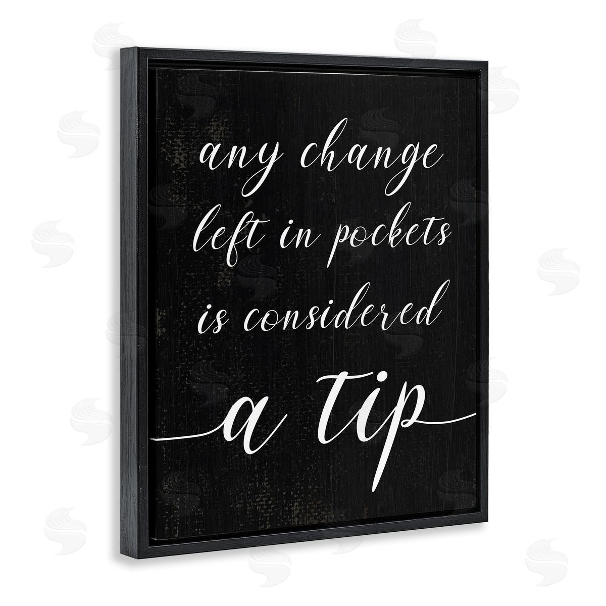 Loose Change Laundry Tip Black Floating Frame Canvas Wall Art, Home Decor by Stupell Studio