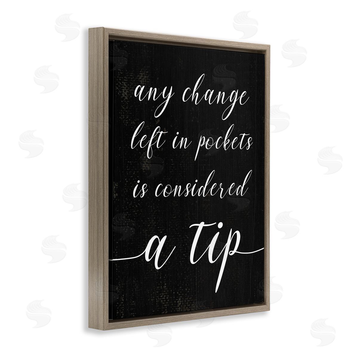 Loose Change Laundry Tip Brown Floating Frame Canvas Wall Art, Home Decor by Stupell Studio