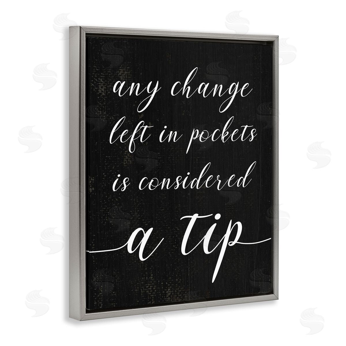 Loose Change Laundry Tip Grey Floating Frame Canvas Wall Art, Home Decor by Stupell Studio
