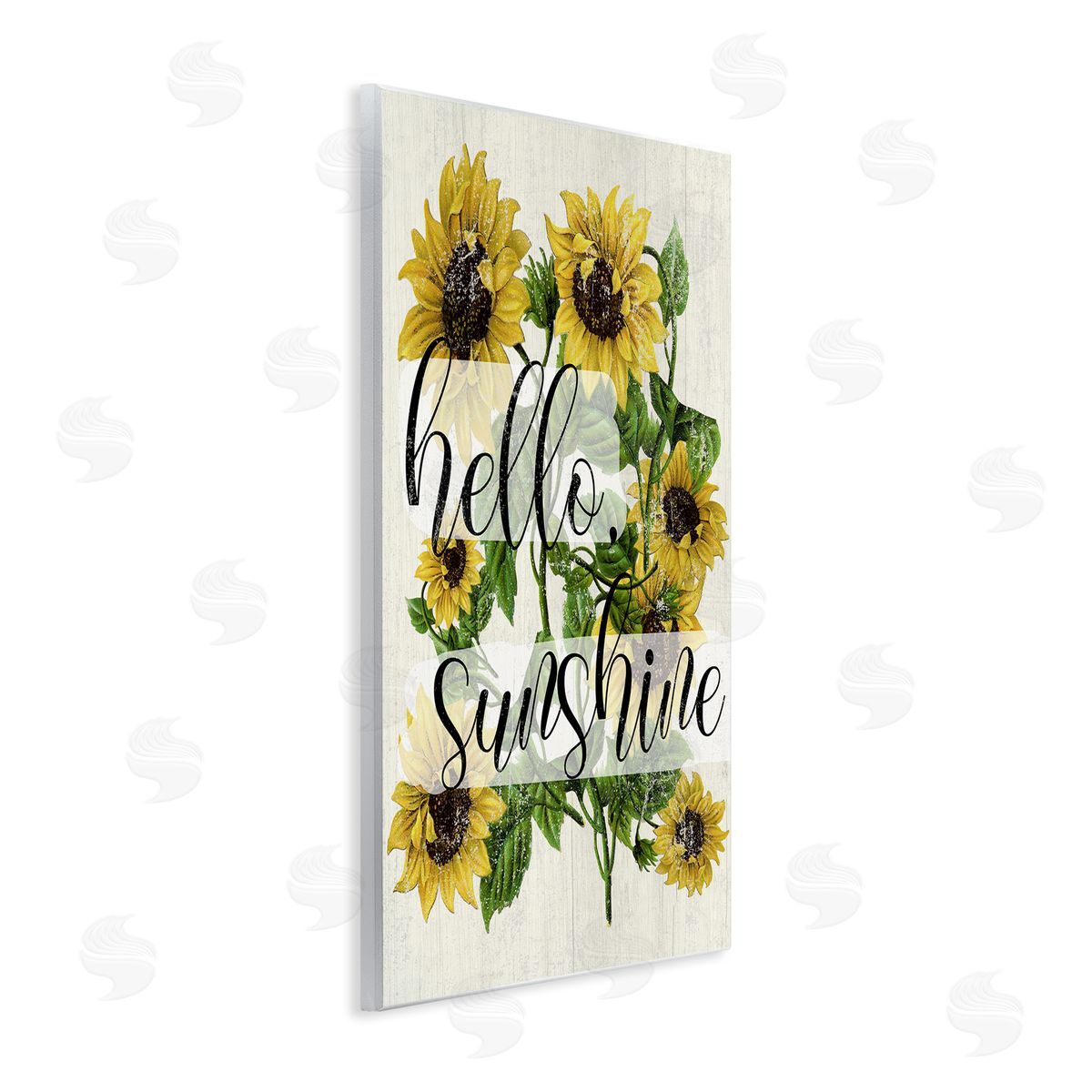 Hello Sunshine Vintage Sunflowers Wood Plaque Wall Art, Home Decor by Stupell Studio