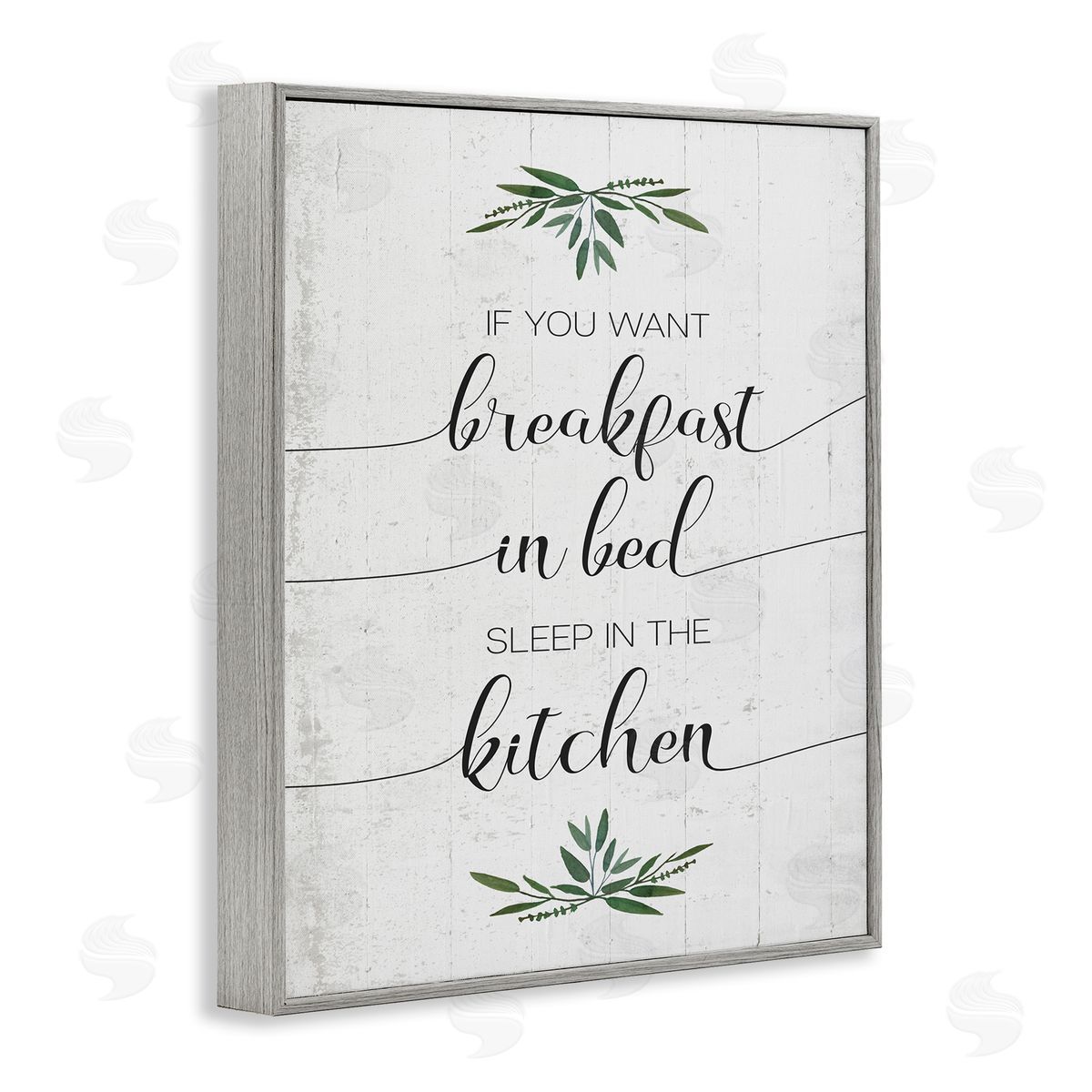 Breakfast in Bed Sleep In Kitchen Grey Frame Print Wall Art, Home Decor by Stupell Studio