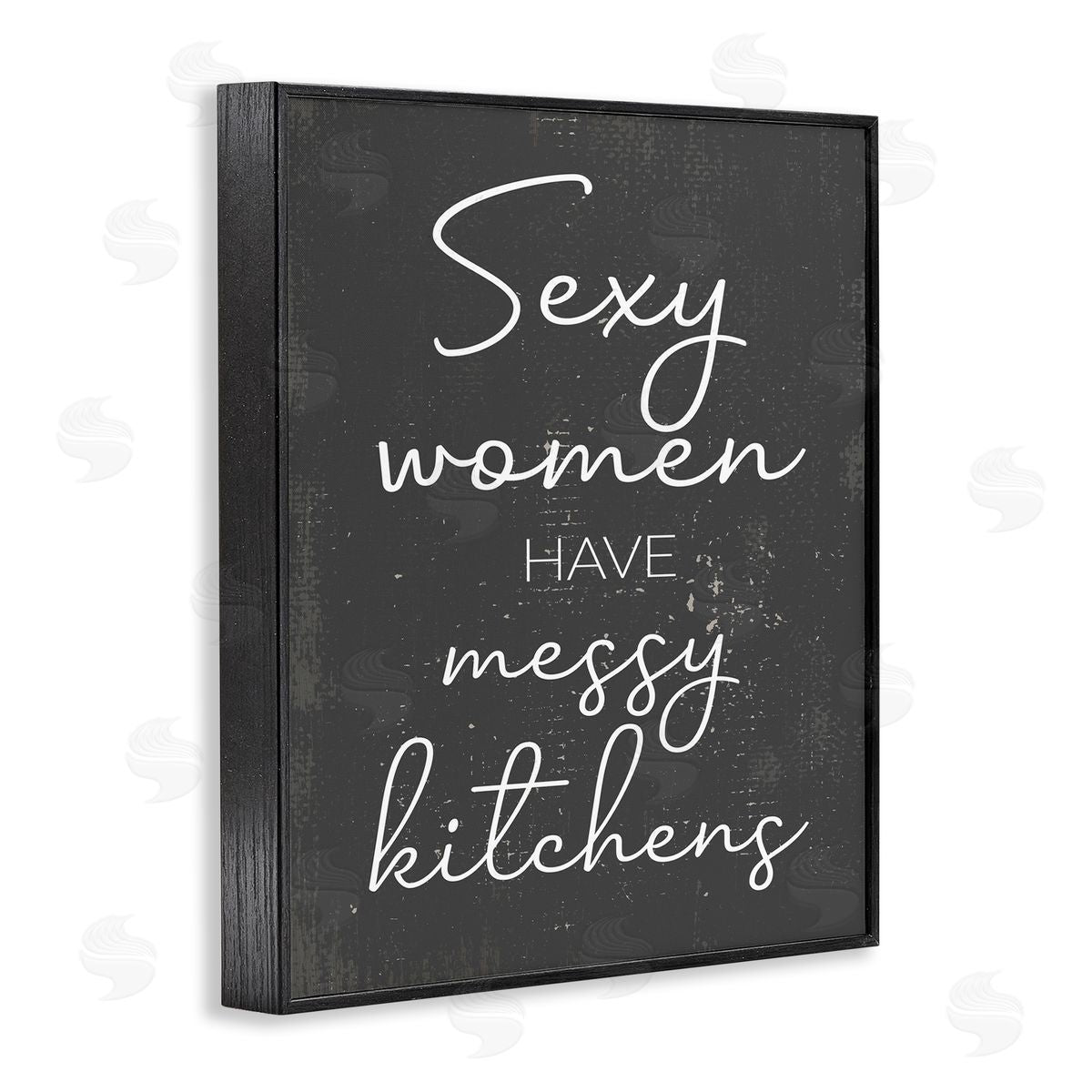 Sexy Women Have Messy Kitchens Black Frame Print Wall Art, Home Decor by Stupell Studio