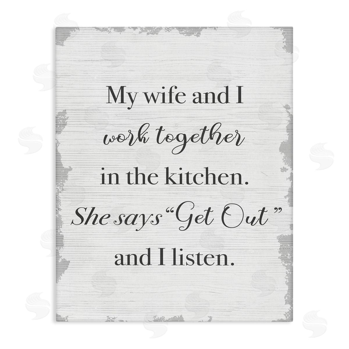 Funny Work Together In Kitchen Canvas Wall Art, Home Decor by Stupell Studio