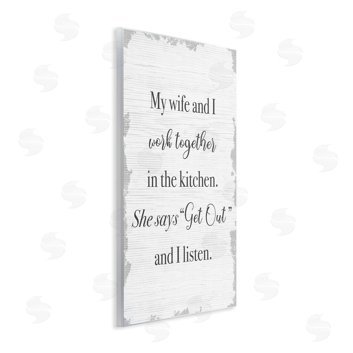 Funny Work Together In Kitchen Wood Plaque Wall Art, Home Decor by Stupell Studio