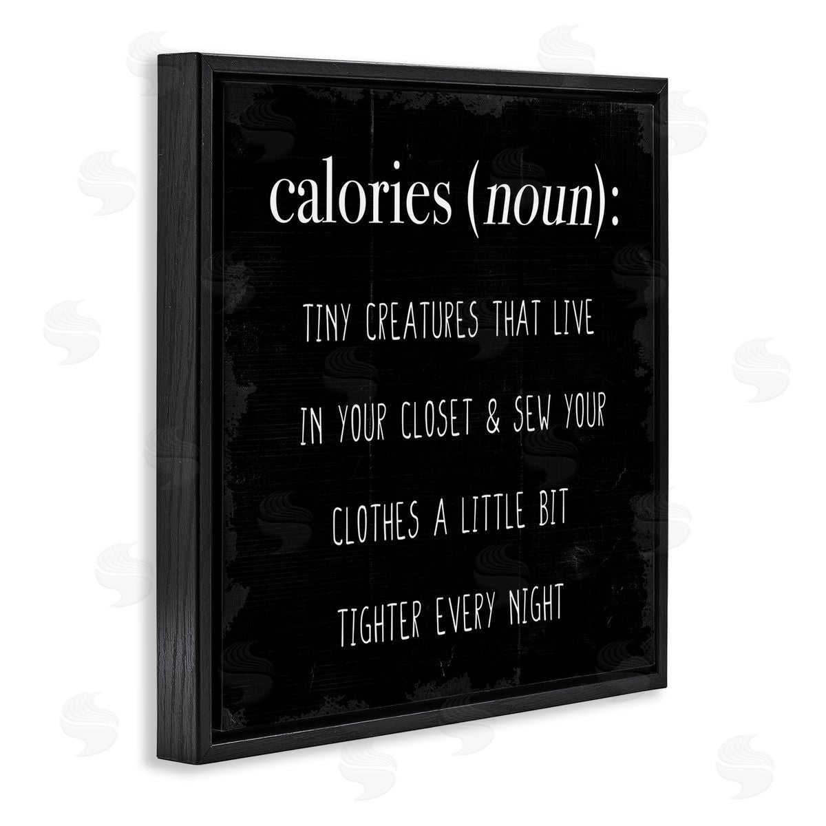 Calories Definition Tiny Creatures Black Floating Frame Canvas Wall Art, Home Decor by Stupell Studio