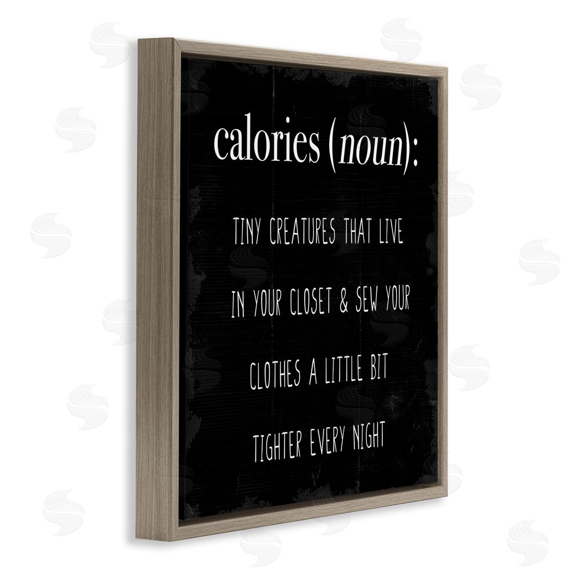 Calories Definition Tiny Creatures Brown Floating Frame Canvas Wall Art, Home Decor by Stupell Studio