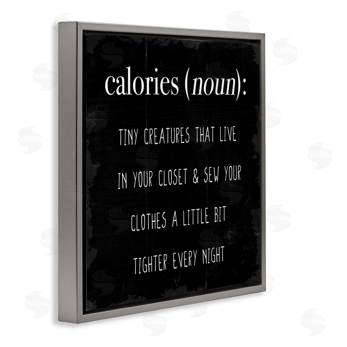 Calories Definition Tiny Creatures Grey Floating Frame Canvas Wall Art, Home Decor by Stupell Studio