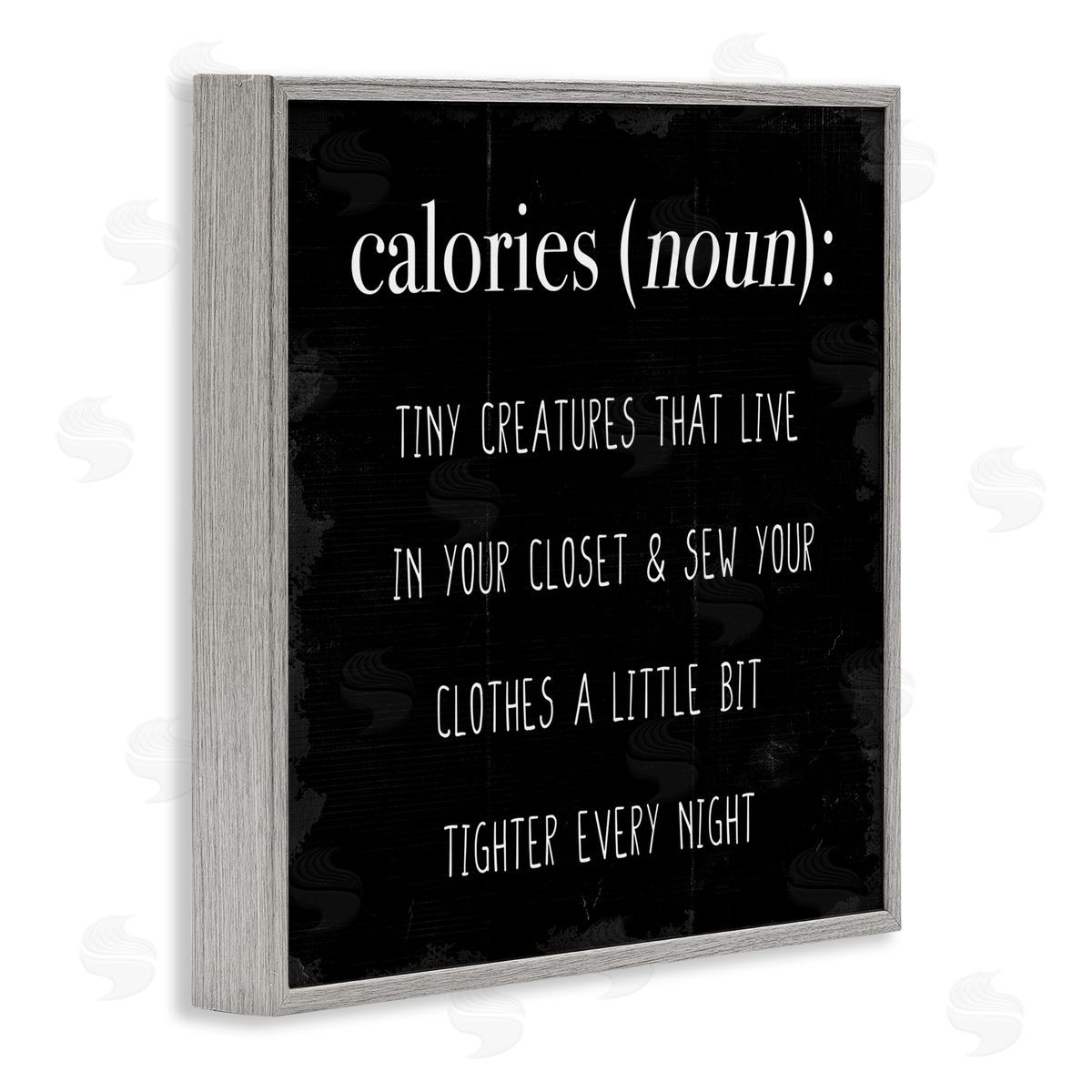 Calories Definition Tiny Creatures Grey Frame Print Wall Art, Home Decor by Stupell Studio
