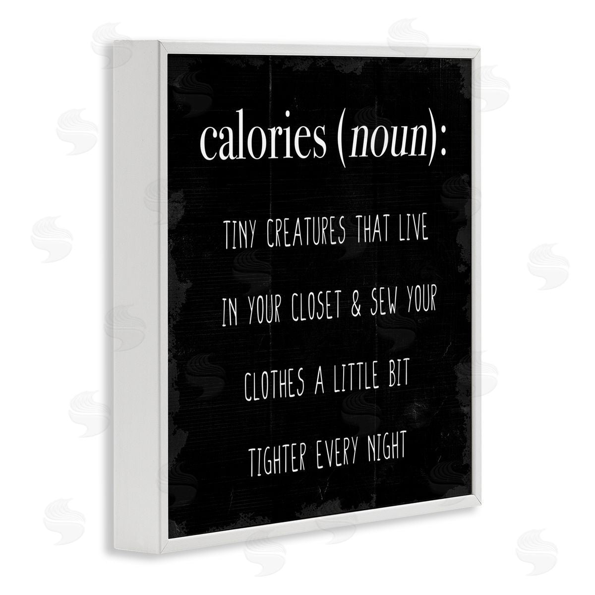 Calories Definition Tiny Creatures White Frame Print Wall Art, Home Decor by Stupell Studio