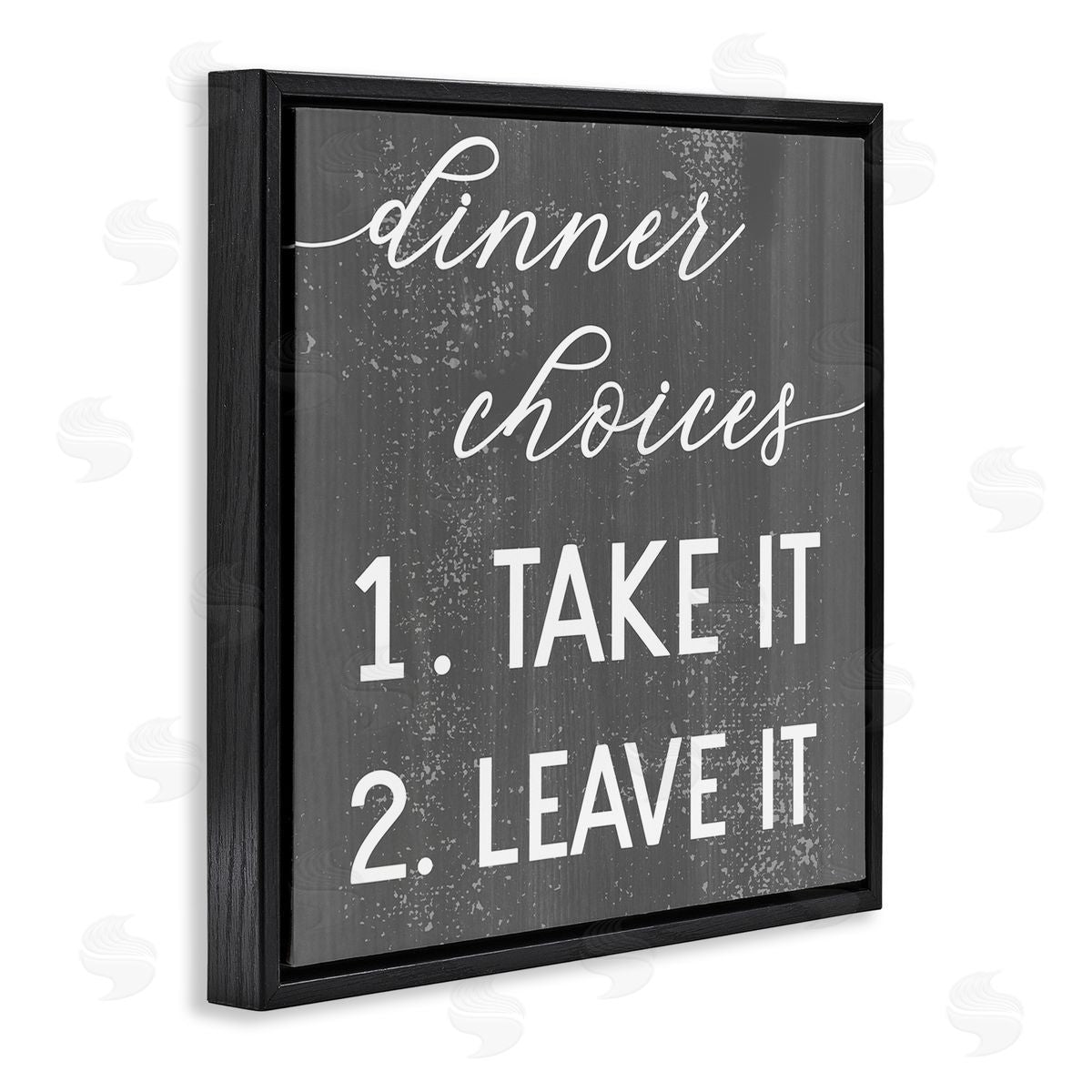 Dinner Take It or Leave It Black Floating Frame Canvas Wall Art, Home Decor by Stupell Studio