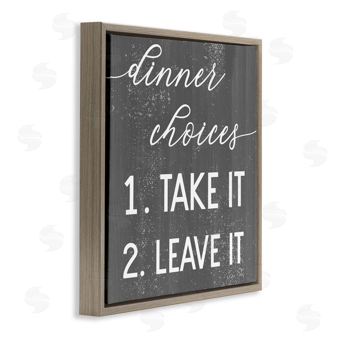 Dinner Take It or Leave It Brown Floating Frame Canvas Wall Art, Home Decor by Stupell Studio