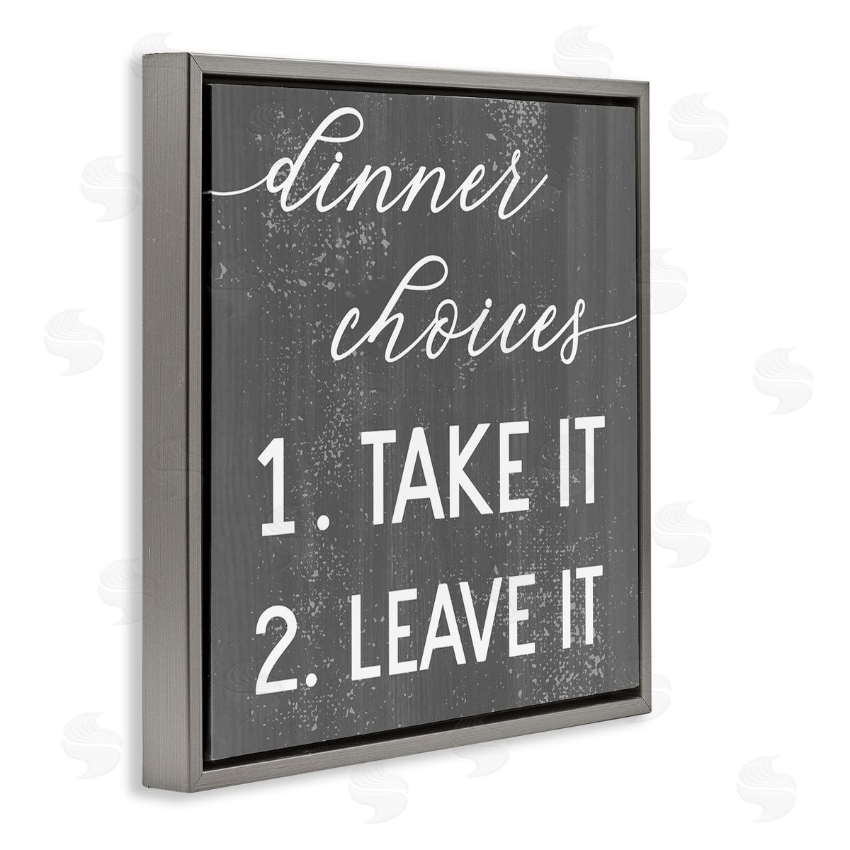Dinner Take It or Leave It Grey Floating Frame Canvas Wall Art, Home Decor by Stupell Studio