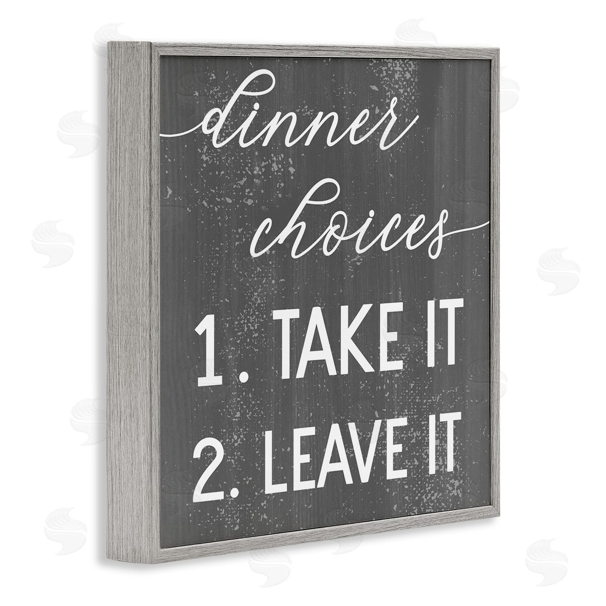 Dinner Take It or Leave It Grey Frame Print Wall Art, Home Decor by Stupell Studio