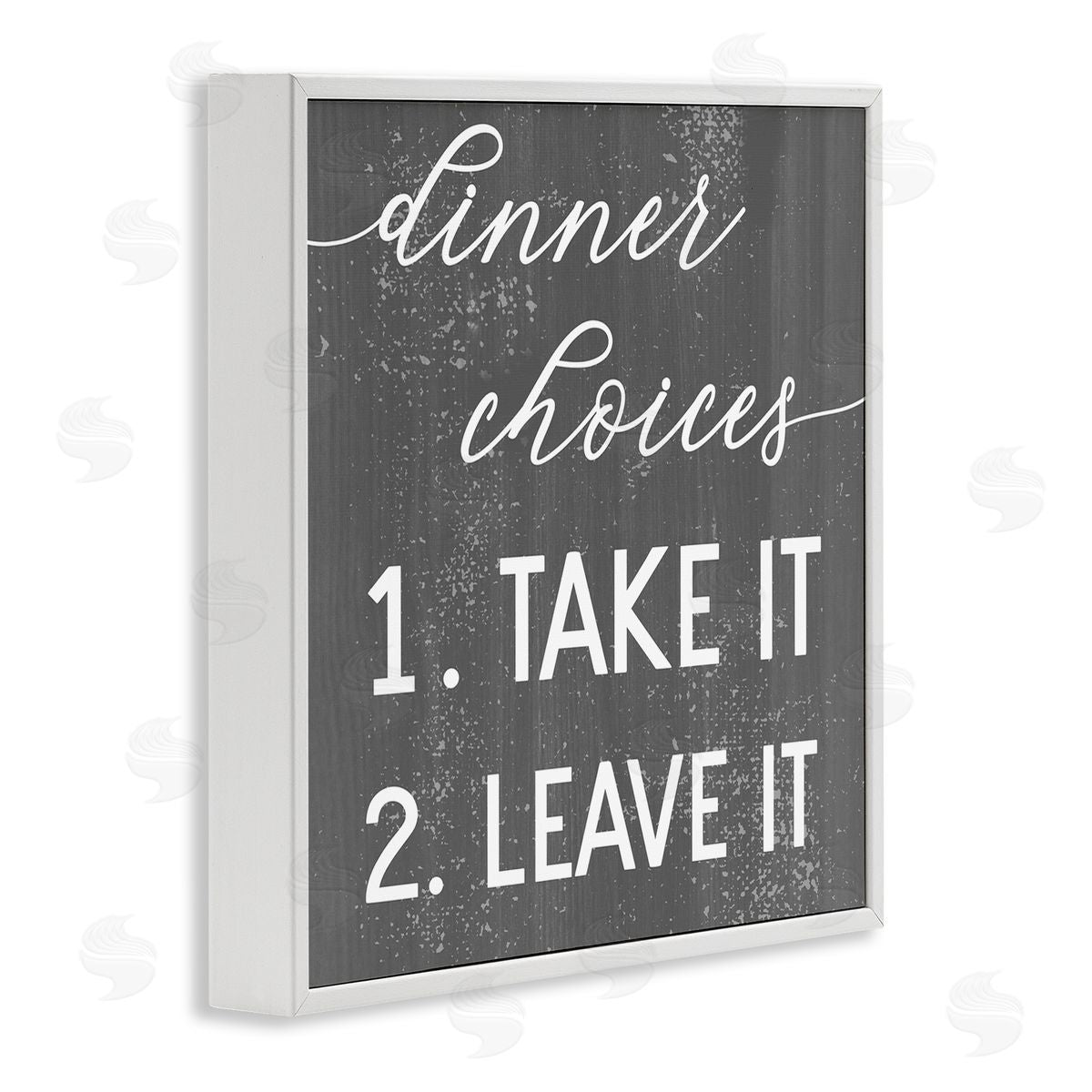 Dinner Take It or Leave It White Frame Print Wall Art, Home Decor by Stupell Studio