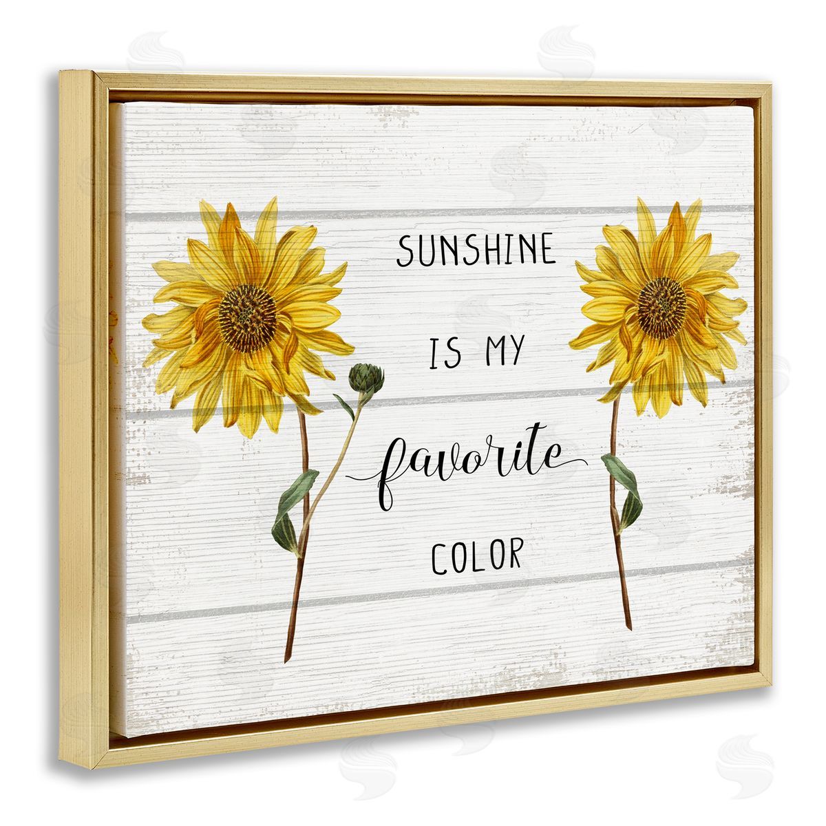 Sunshine is my Favorite Color Gold Floating Frame Canvas Wall Art, Home Decor by Stupell Studio