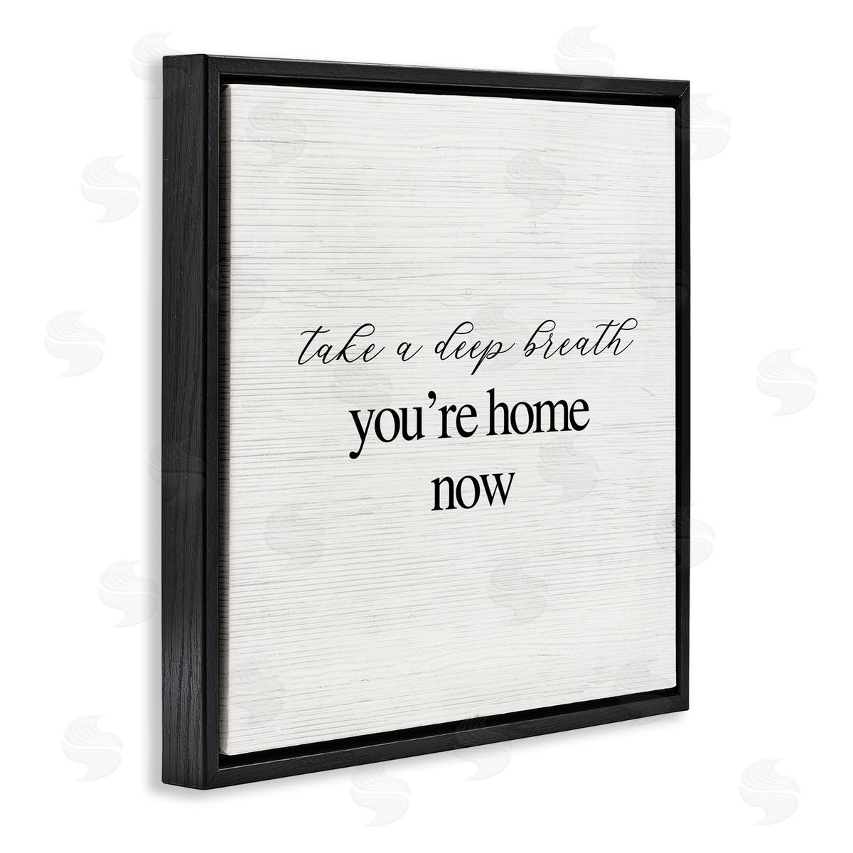 Breathe You're Home Now Black Floating Frame Canvas Wall Art, Home Decor by Stupell Studio