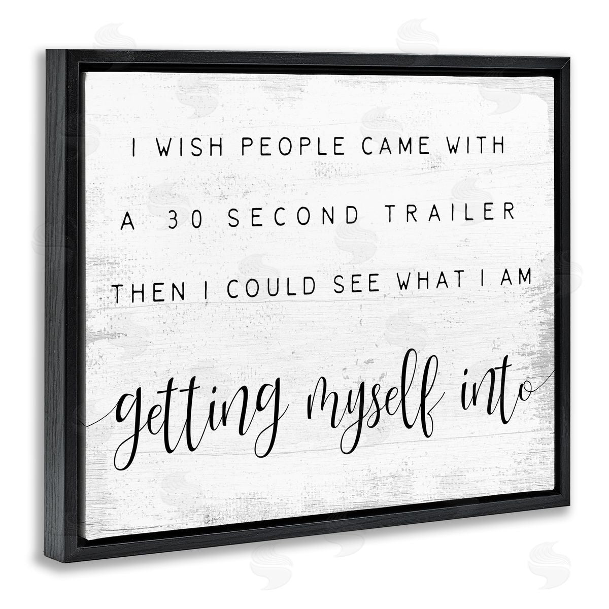 People had 30 Second Trailer Black Floating Frame Canvas Wall Art, Home Decor by Stupell Studio