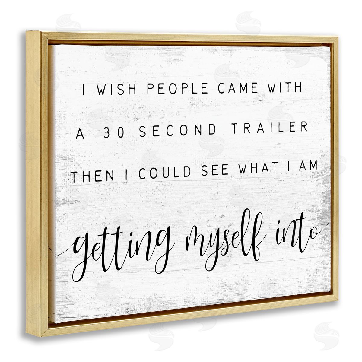 People had 30 Second Trailer Gold Floating Frame Canvas Wall Art, Home Decor by Stupell Studio
