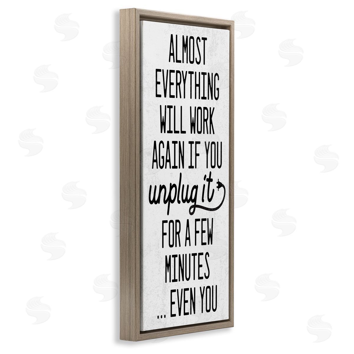 Will Work Again if Unplugged Brown Floating Frame Canvas Wall Art, Home Decor by Stupell Studio