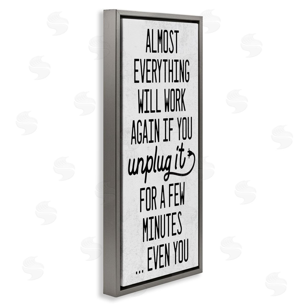Will Work Again if Unplugged Grey Floating Frame Canvas Wall Art, Home Decor by Stupell Studio