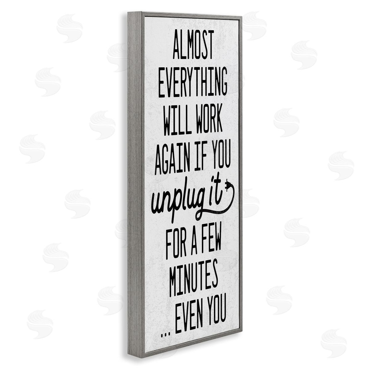 Will Work Again if Unplugged Grey Frame Print Wall Art, Home Decor by Stupell Studio