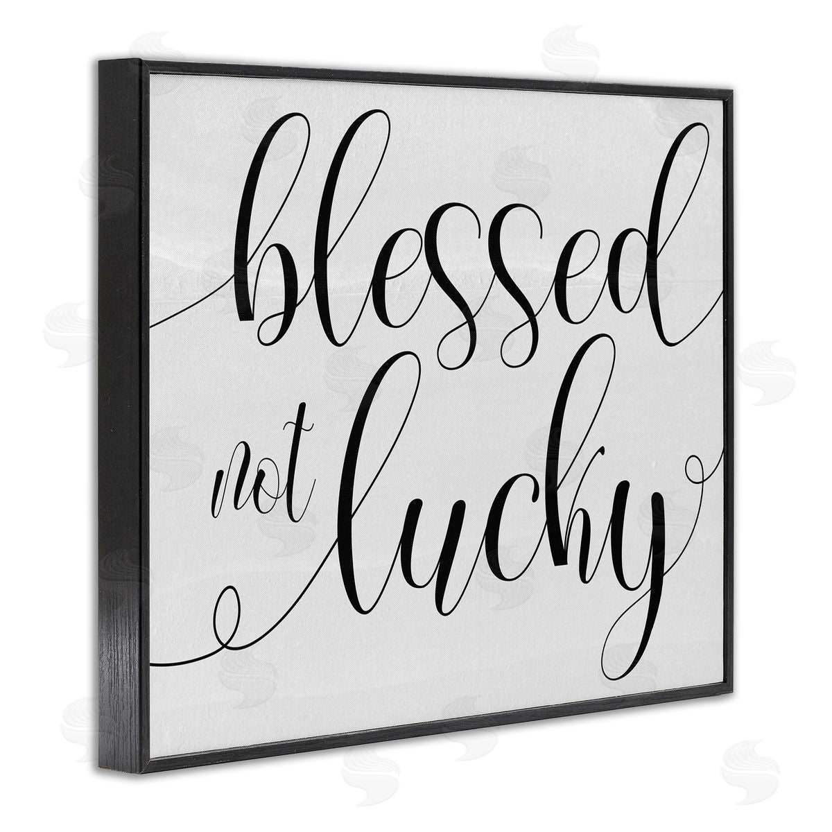 Blessed not Lucky Script Black Frame Print Wall Art, Home Decor by Stupell Studio