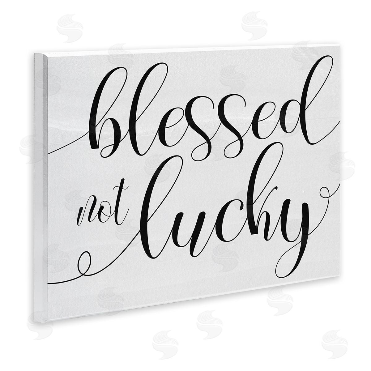 Blessed not Lucky Script Wood Plaque Wall Art, Home Decor by Stupell Studio