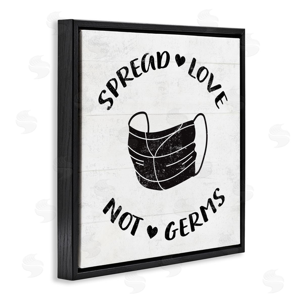 Spread Love Not Germs Black Floating Frame Canvas Wall Art, Home Decor by Stupell Studio