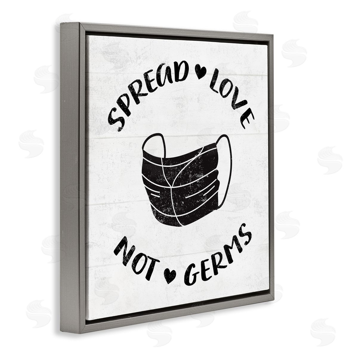 Spread Love Not Germs Grey Floating Frame Canvas Wall Art, Home Decor by Stupell Studio