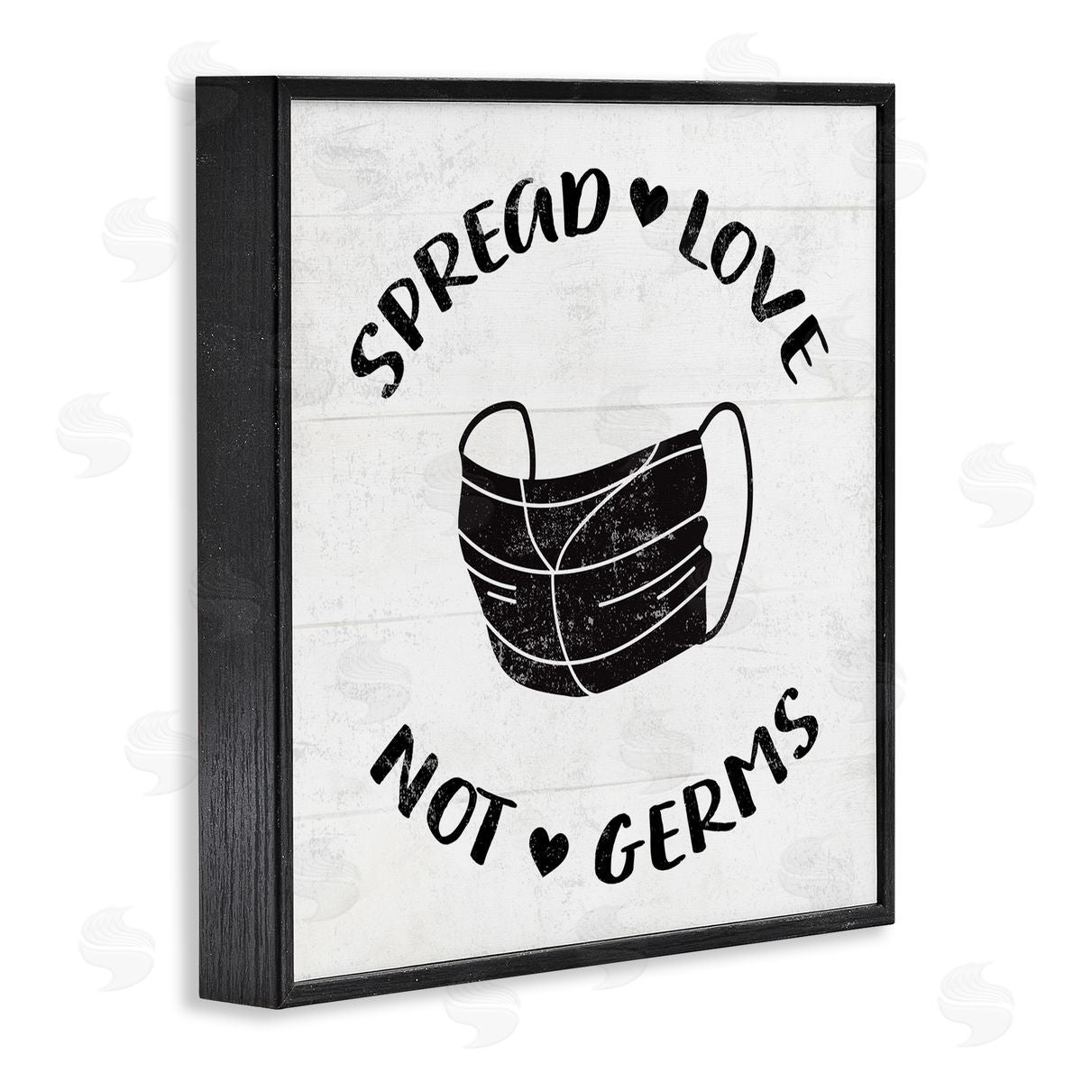 Spread Love Not Germs Black Frame Print Wall Art, Home Decor by Stupell Studio