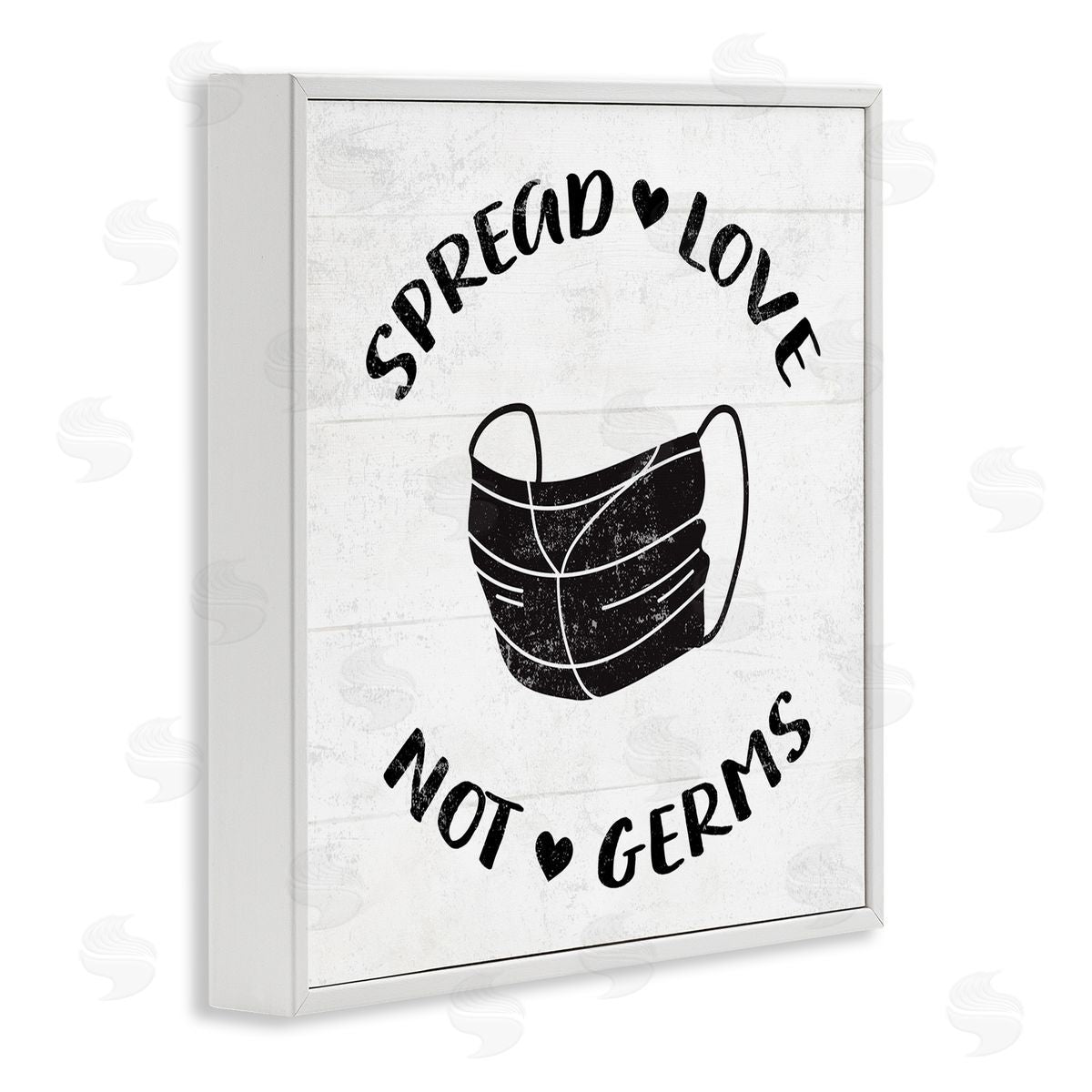 Spread Love Not Germs White Frame Print Wall Art, Home Decor by Stupell Studio