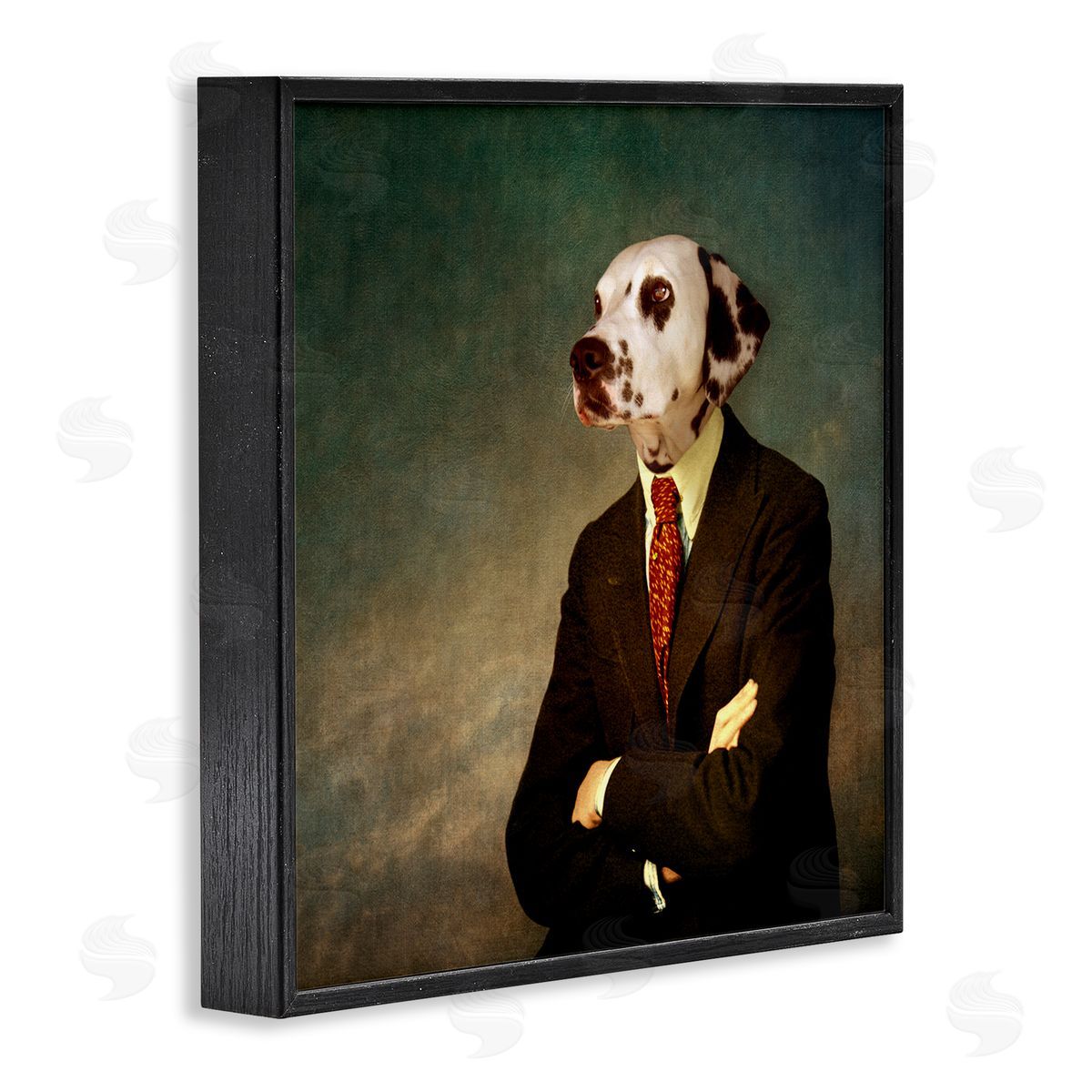 Dalmatian In Men's Suit Black Frame Print Wall Art, Home Decor by Martine Roch
