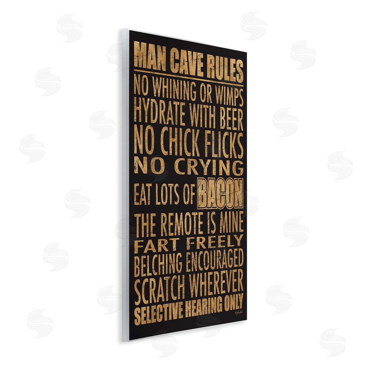Man Cave Rules List Wood Plaque Wall Art, Home Decor by Lauren Rader