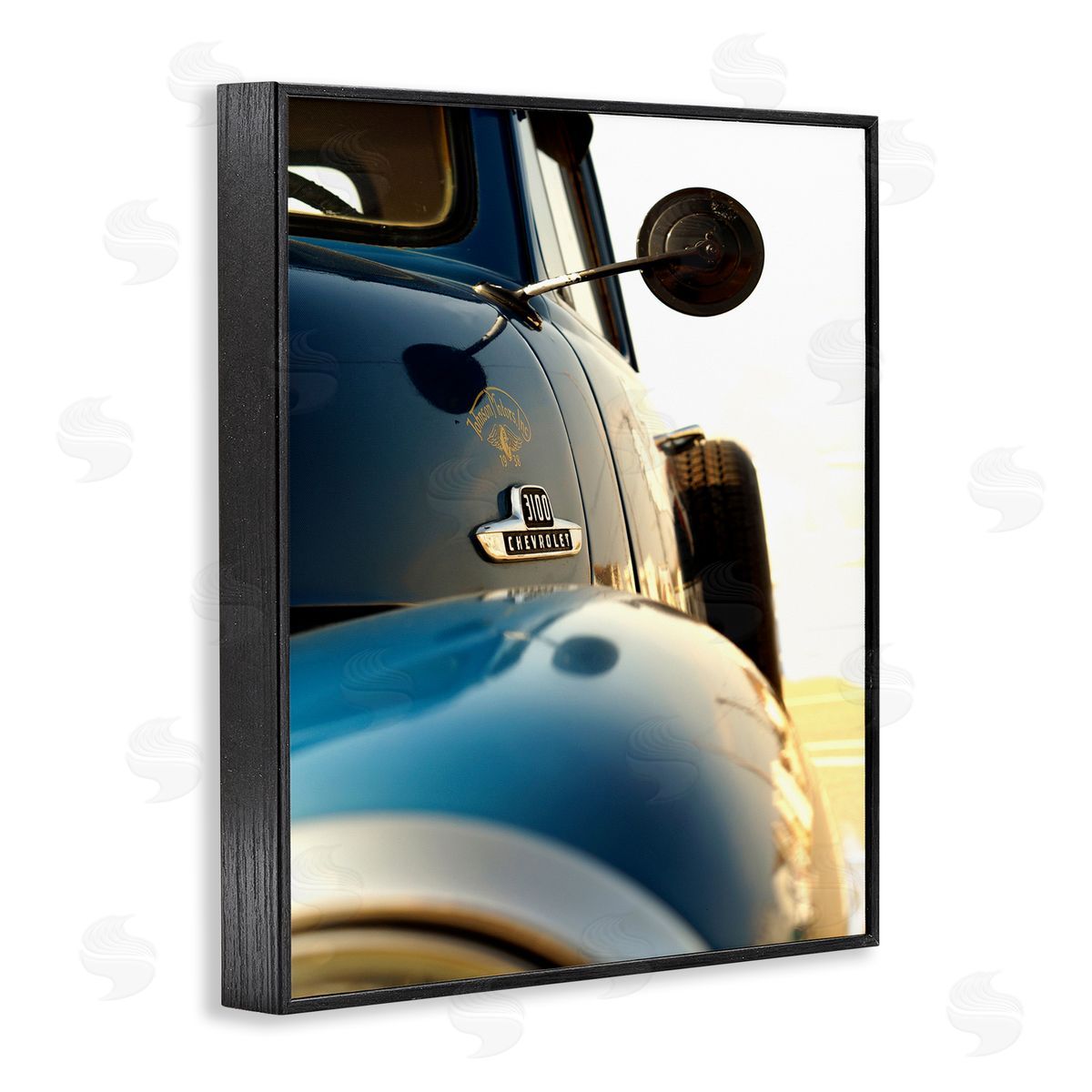Vintage Blue Truck Photograph Black Frame Print Wall Art, Home Decor by Mark Rogan