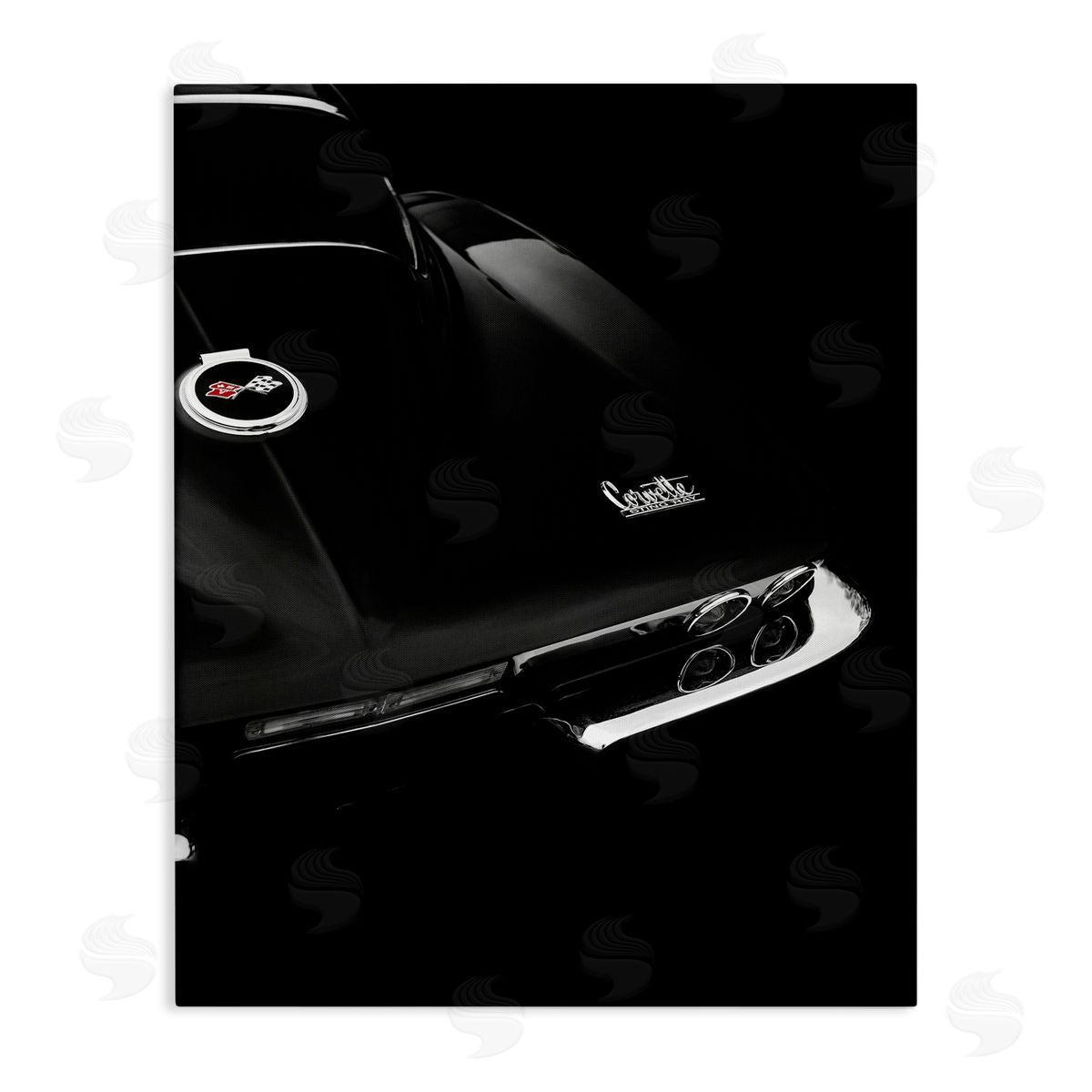 Black Sports Car Photography Canvas Wall Art, Home Decor by Mark Rogan