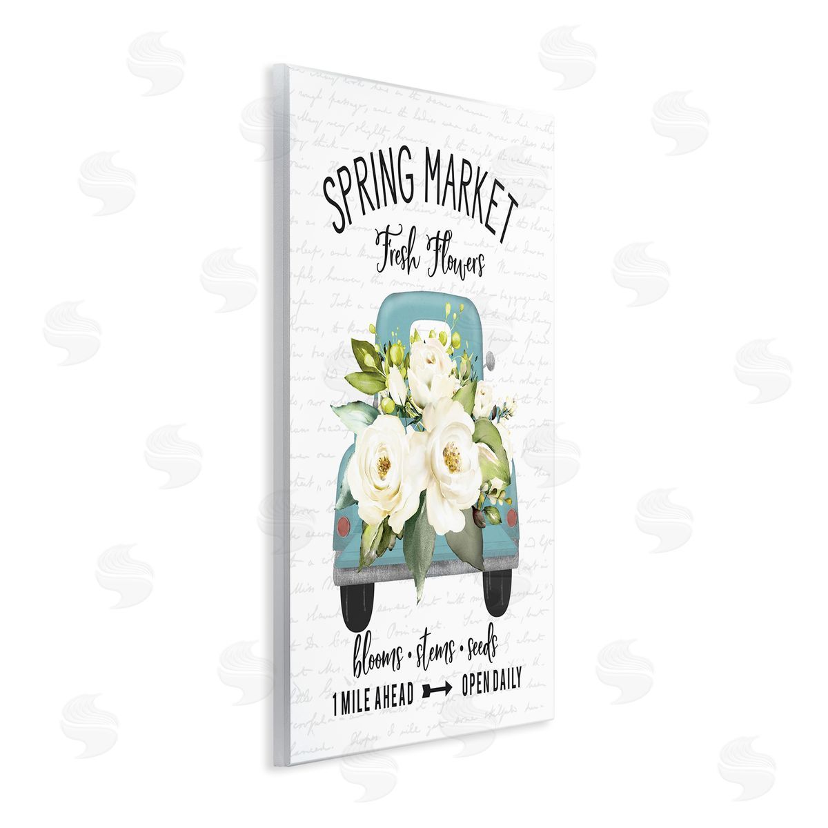 Spring Market Fresh Flowers Truck Wood Plaque Wall Art, Home Decor by Lettered and Lined