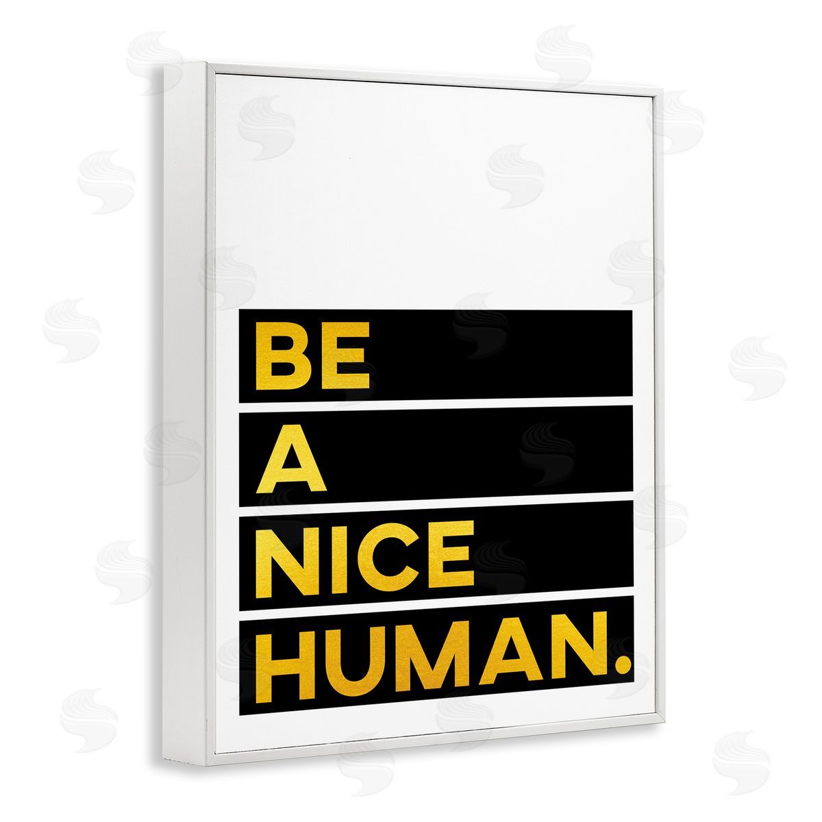 Be a Nice Human White Frame Print Wall Art, Home Decor by Seven Trees