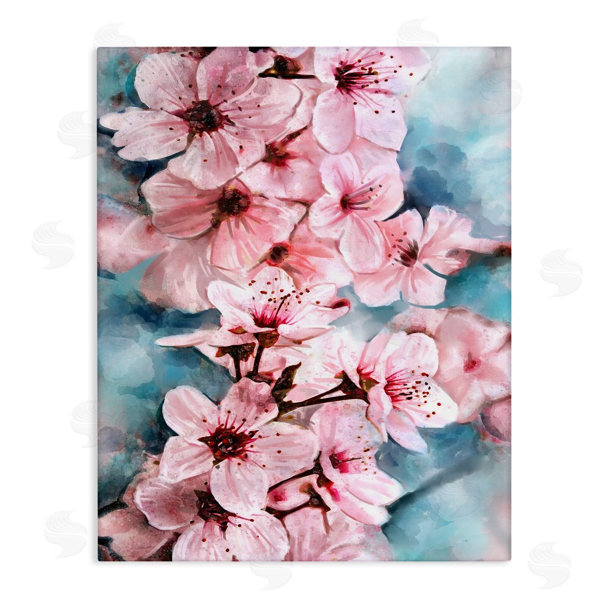 Cherry Blossom Tree Watercolor Canvas Wall Art, Home Decor by Ziwei Li