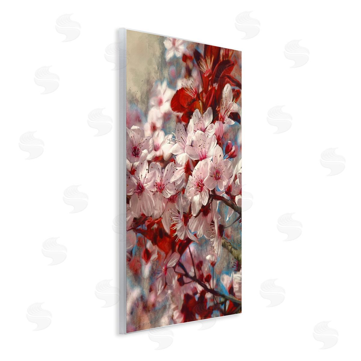Clustered Pink Flower Blossoms Wood Plaque Wall Art, Home Decor by Ziwei Li