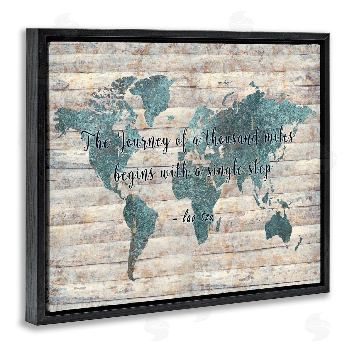 Journey of a Thousand Miles Black Floating Frame Canvas Wall Art, Home Decor by Ziwei Li