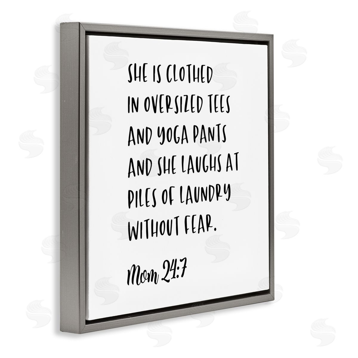 The Psalm of Mom Grey Floating Frame Canvas Wall Art, Home Decor by Anna Quach