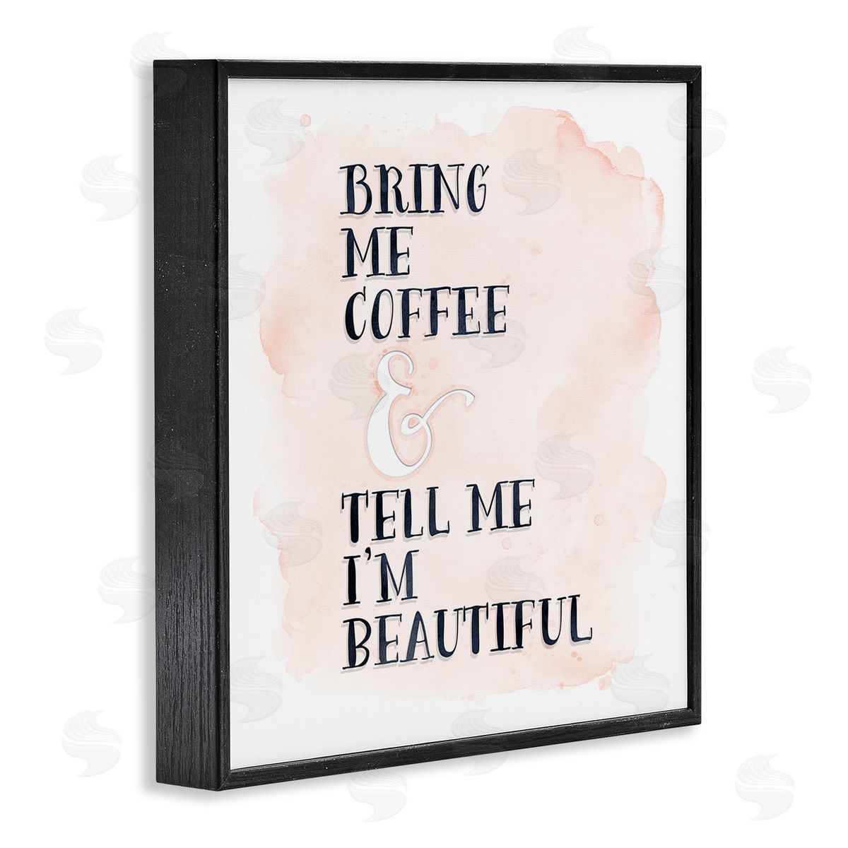 Bring Me Coffee Romantic Black Frame Print Wall Art, Home Decor by Tara Moss