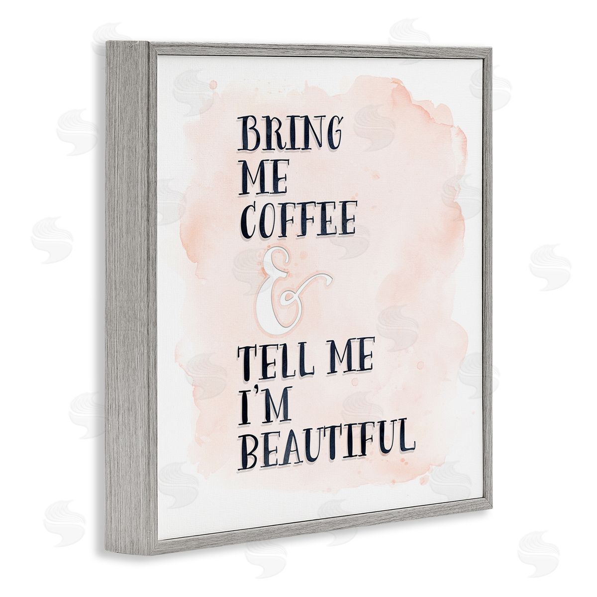Bring Me Coffee Romantic Grey Frame Print Wall Art, Home Decor by Tara Moss