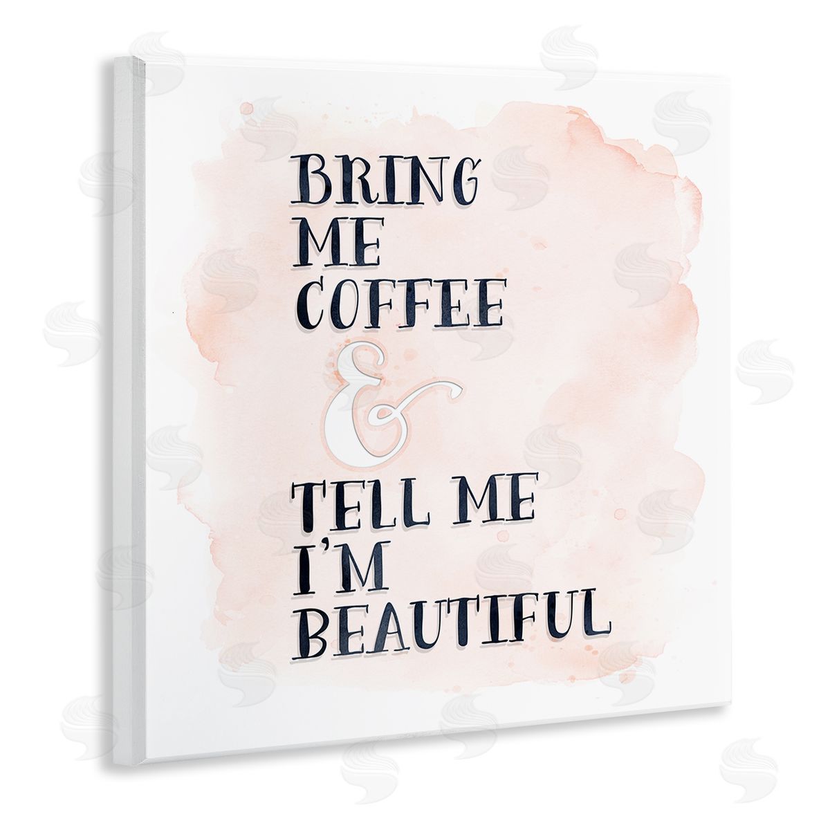 Bring Me Coffee Romantic Wood Plaque Wall Art, Home Decor by Tara Moss
