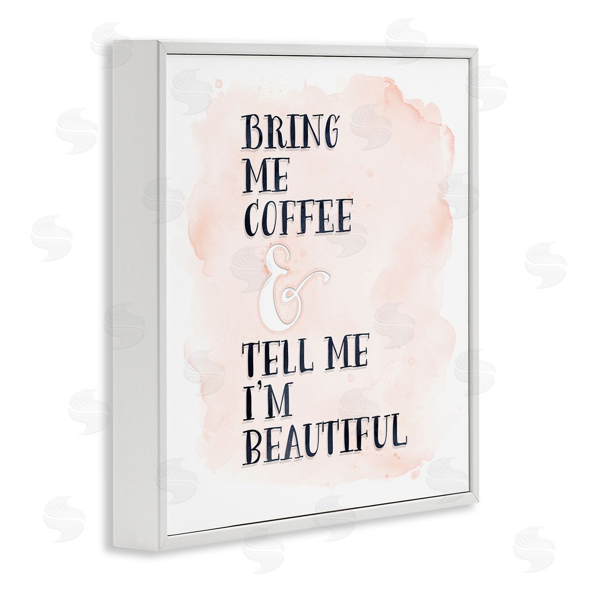 Bring Me Coffee Romantic White Frame Print Wall Art, Home Decor by Tara Moss