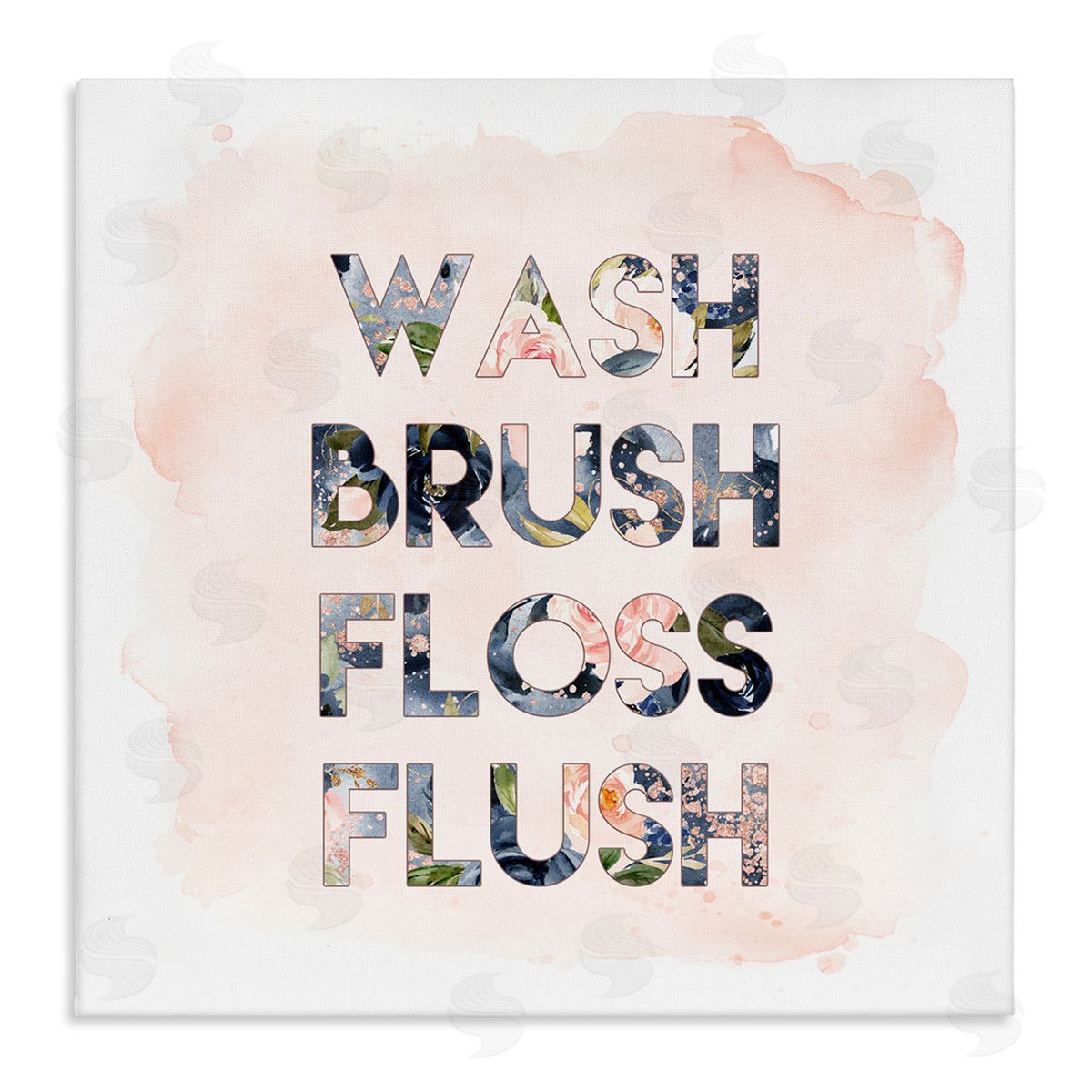 Wash Brush Floss Florals Canvas Wall Art, Home Decor by Tara Moss