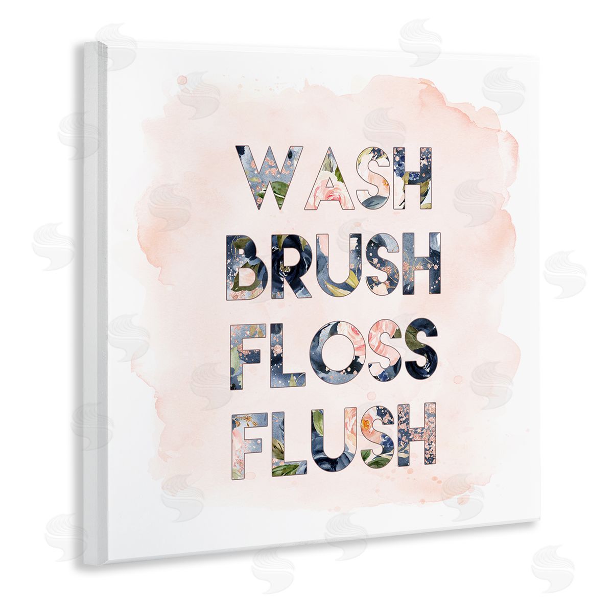 Wash Brush Floss Florals Wood Plaque Wall Art, Home Decor by Tara Moss