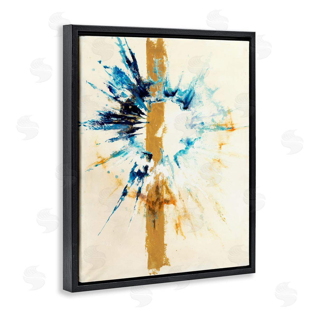 Celestial Abstract Painting Black Floating Frame Canvas Wall Art, Home Decor by Dina D'Argo