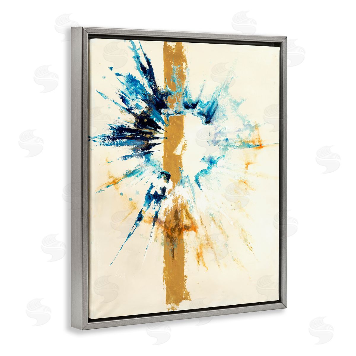 Celestial Abstract Painting Grey Floating Frame Canvas Wall Art, Home Decor by Dina D'Argo