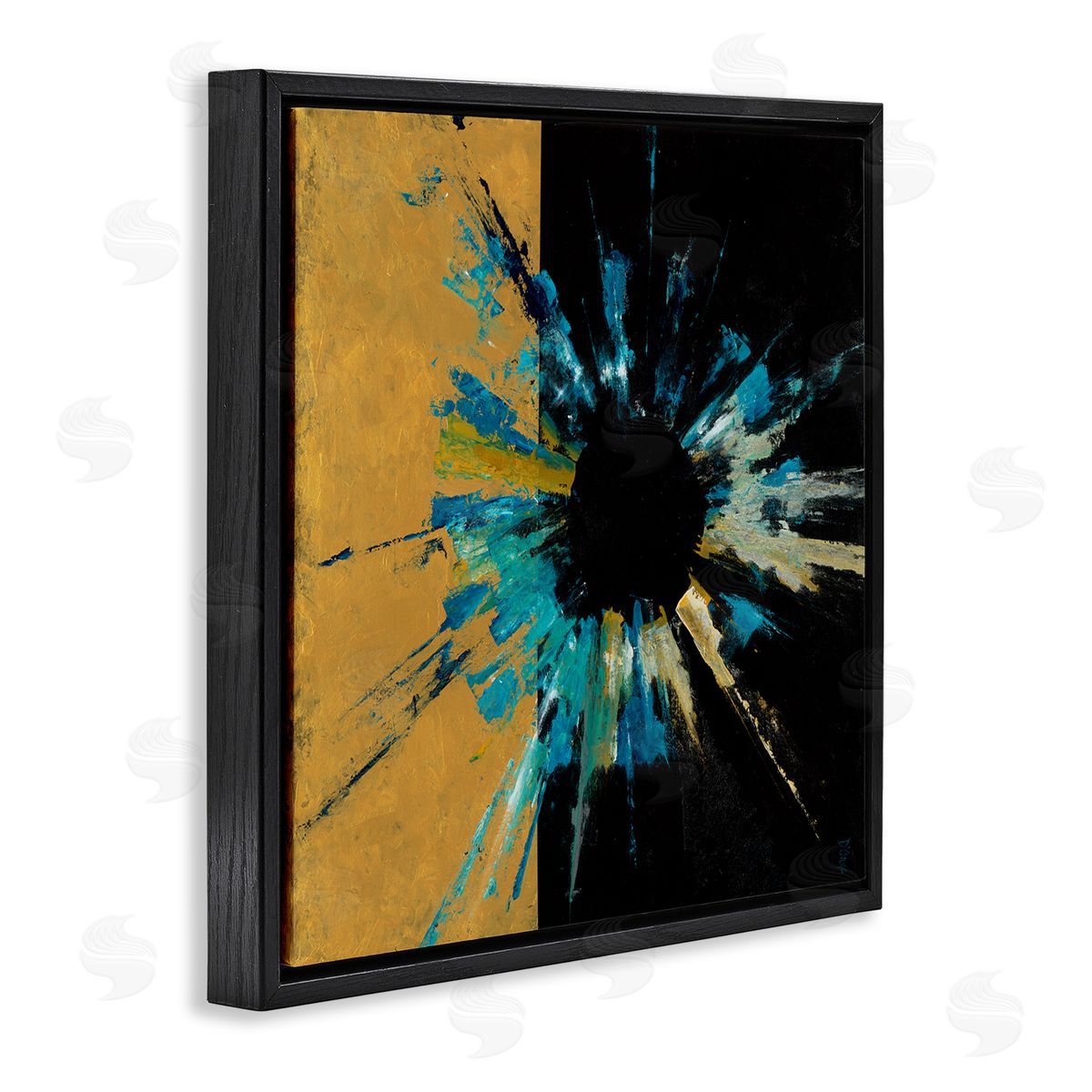 Cosmic Abstract Painting Black Floating Frame Canvas Wall Art, Home Decor by Dina D'Argo